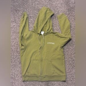 PINK Victoria's Secret Green Zip-Up Hoodie